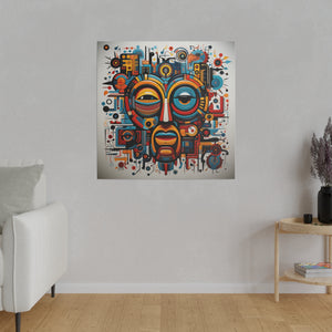 Abstract Colorful Tribal Wall Art | Square Matte Canvas