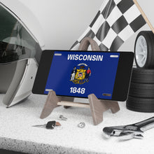 Load image into Gallery viewer, Wisconsin State Flag Vanity Plate