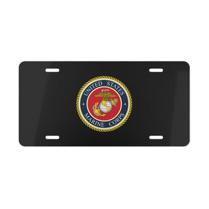 U.S. Marine Corps Emblem Black Vanity Plate