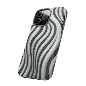 Funky Lines Black and White | iPhone, Samsung Galaxy, and Google Pixel Tough Cases