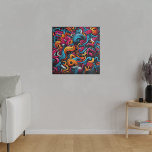 Funky Doodles Wall Art | Square Matte Canvas