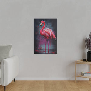 Flamingo Nights | Vertical Matte Canvas