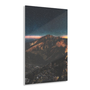 Mountain At Night Under A Starry Sky Acrylic Prints