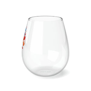 Floating Hearts Stemless Wine Glass, 11.75oz