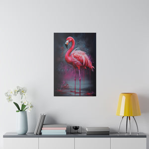 Flamingo Nights | Vertical Matte Canvas