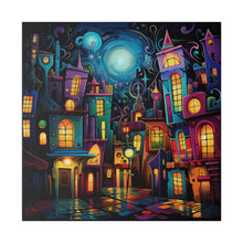 Load image into Gallery viewer, Neon Town Wall Art | Square Matte Canvas