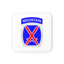 Load image into Gallery viewer, U.S. Army 10th Mountain Division Patch Corkwood Coaster Set