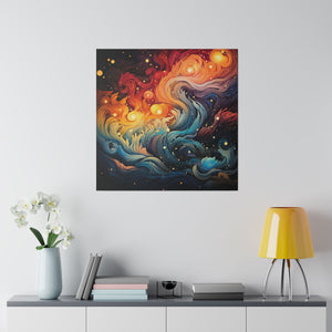 Fiery Swirls Wall Art | Square Matte Canvas