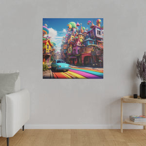 Fantasy Town Wall Art | Square Matte Canvas