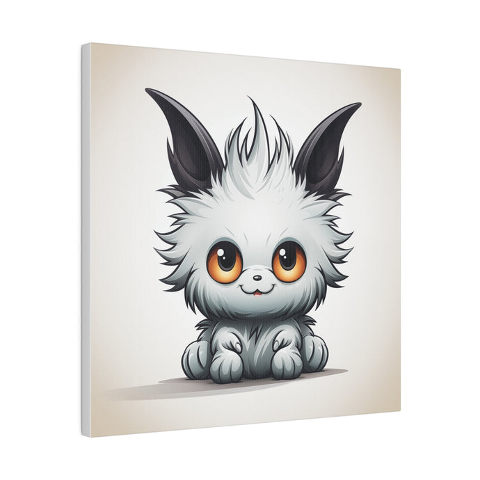 Happy Cartoon Kitty Wall Art | Square Matte Canvas