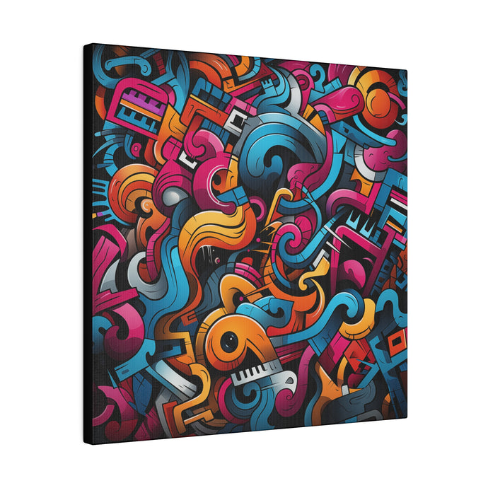 Funky Doodles Wall Art | Square Matte Canvas