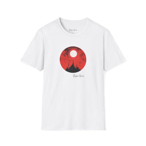 Spooky Mountains & Red Sky  | Unisex Softstyle T-Shirt