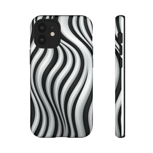 Funky Lines Black and White | iPhone, Samsung Galaxy, and Google Pixel Tough Cases