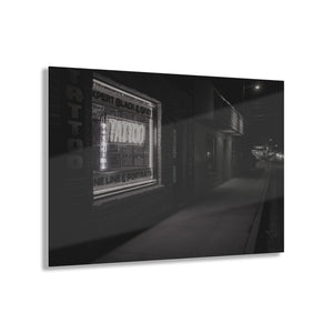 Tattoo Parlor at Night Black & White with Color Acrylic Prints