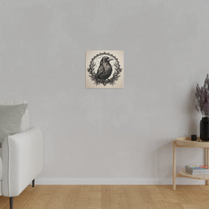 Vintage Gothic Crow Wall Art | Square Matte Canvas