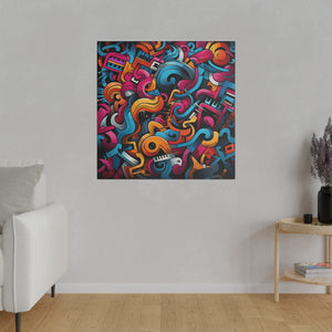 Funky Doodles Wall Art | Square Matte Canvas