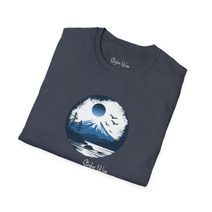 Minimalist Blue Mountain  | Unisex Softstyle T-Shirt