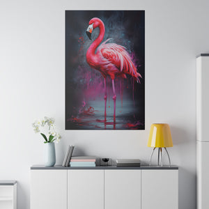 Flamingo Nights | Vertical Matte Canvas