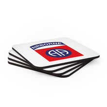Load image into Gallery viewer, U.S. Army 82nd Airborne Division Patch Corkwood Coaster Set