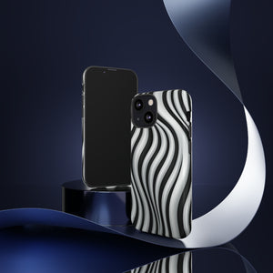 Funky Lines Black and White | iPhone, Samsung Galaxy, and Google Pixel Tough Cases