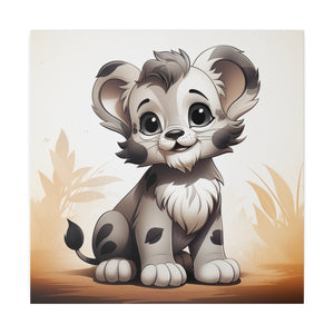 Happy Lion Cub | Matte Canvas