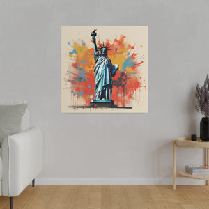 Lady Liberty Pop Wall Art | Square Matte Canvas