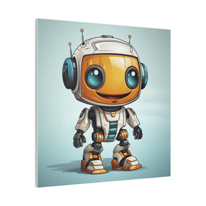 Happy Robot Wall Art | Square Matte Canvas