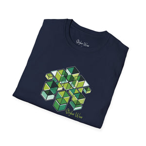 Green Cube Abstract Art | Unisex Softstyle T-Shirt