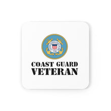 Load image into Gallery viewer, U.S. Coast Guard Veteran Corkwood Coaster Set