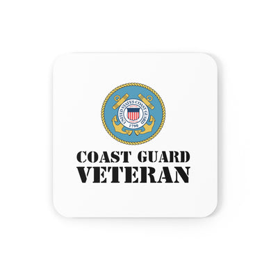 U.S. Coast Guard Veteran Corkwood Coaster Set