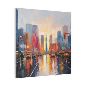 Painted City Wall Art | Square Matte Canvas