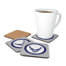 Load image into Gallery viewer, U.S. Air Force Emblem Corkwood Coaster Set