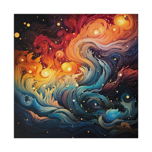 Fiery Swirls Wall Art | Square Matte Canvas