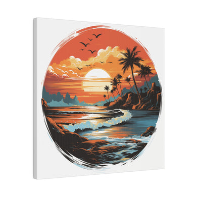 Sunset Beach Hawaii Wall Art | Square Matte Canvas