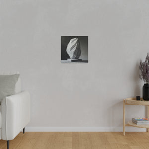 Stone Sculpture Modern Wall Art | Square Matte Canvas