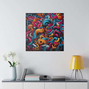 Funky Doodles Wall Art | Square Matte Canvas