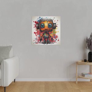 Painting Robot Wall Art | Square Matte Canvas