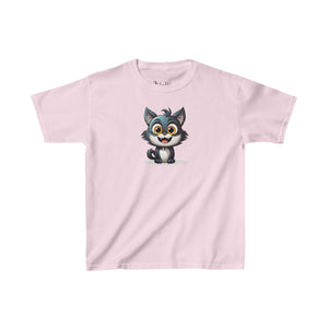 Happy Cartoon Kitty | Kids Heavy Cotton™ Tee