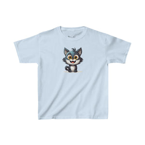 Happy Cartoon Kitty | Kids Heavy Cotton™ Tee