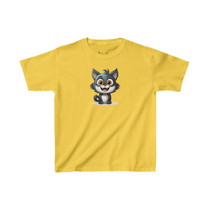 Happy Cartoon Kitty | Kids Heavy Cotton™ Tee