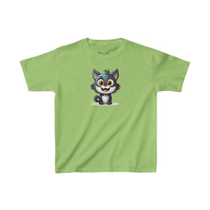 Happy Cartoon Kitty | Kids Heavy Cotton™ Tee