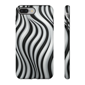 Funky Lines Black and White | iPhone, Samsung Galaxy, and Google Pixel Tough Cases