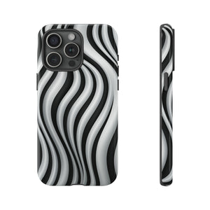 Funky Lines Black and White | iPhone, Samsung Galaxy, and Google Pixel Tough Cases