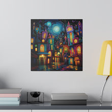 Load image into Gallery viewer, Neon Town Wall Art | Square Matte Canvas