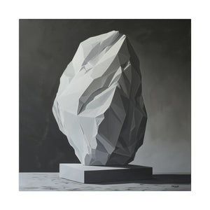 Stone Sculpture Modern Wall Art | Square Matte Canvas