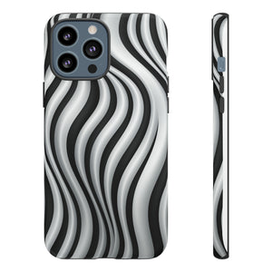 Funky Lines Black and White | iPhone, Samsung Galaxy, and Google Pixel Tough Cases