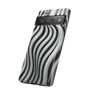 Funky Lines Black and White | iPhone, Samsung Galaxy, and Google Pixel Tough Cases