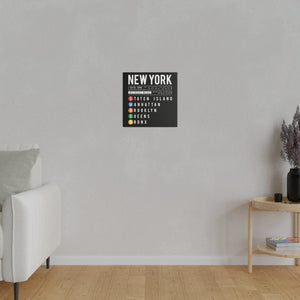 NYC Metro Lines 2 Wall Art | Square Matte Canvas