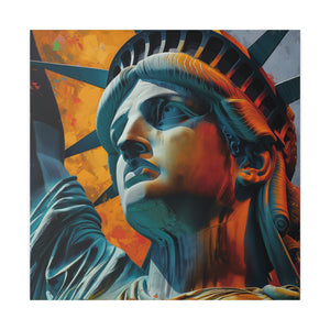 Lady Liberty Wall Art | Square Matte Canvas