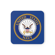 Load image into Gallery viewer, U.S. Navy Emblem Corkwood Coaster Set
